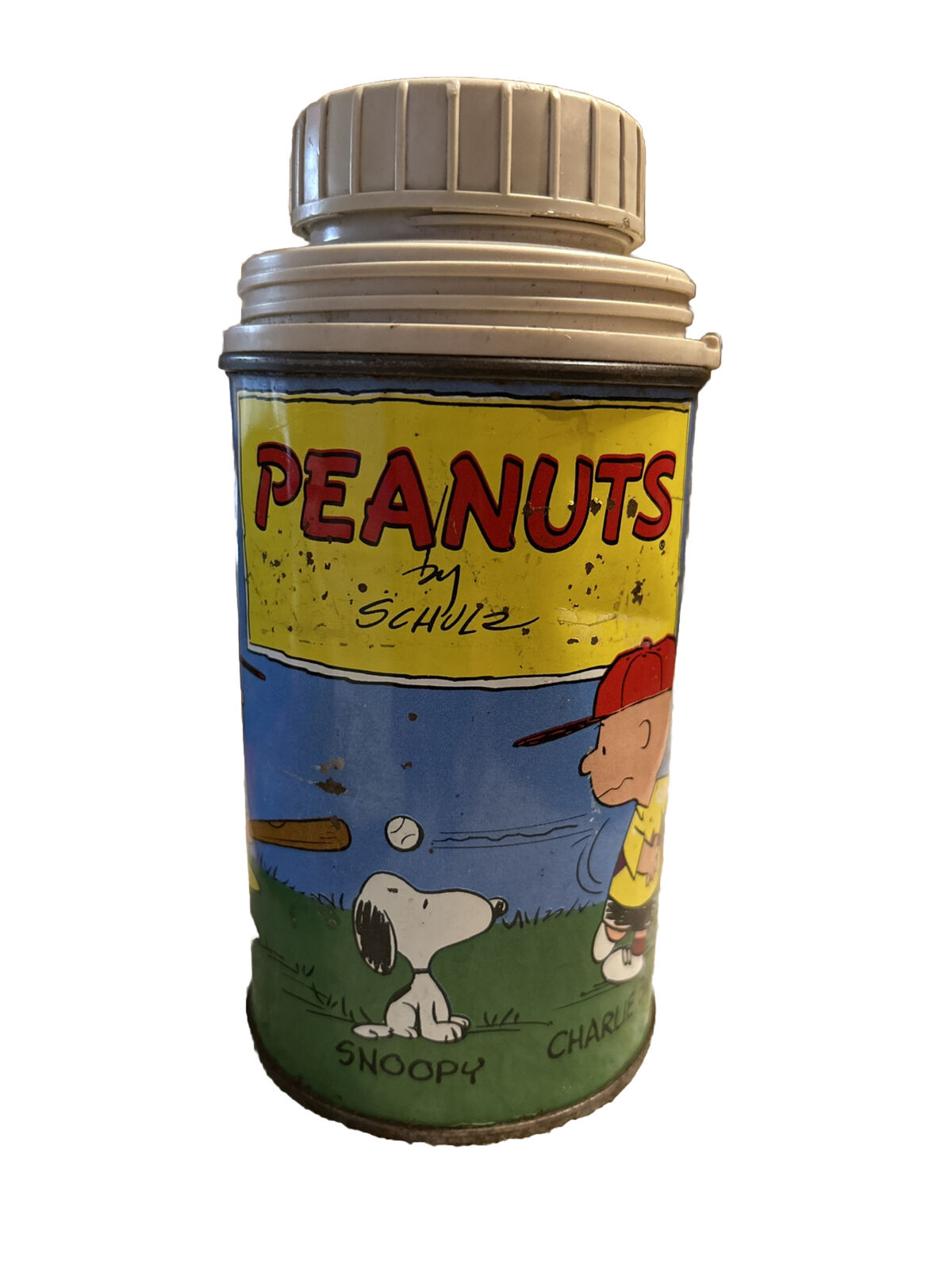 Vintage 1959 PEANUTS Thermos #2868 Charlie BrownSnoopy Linus Lucy NO CUP