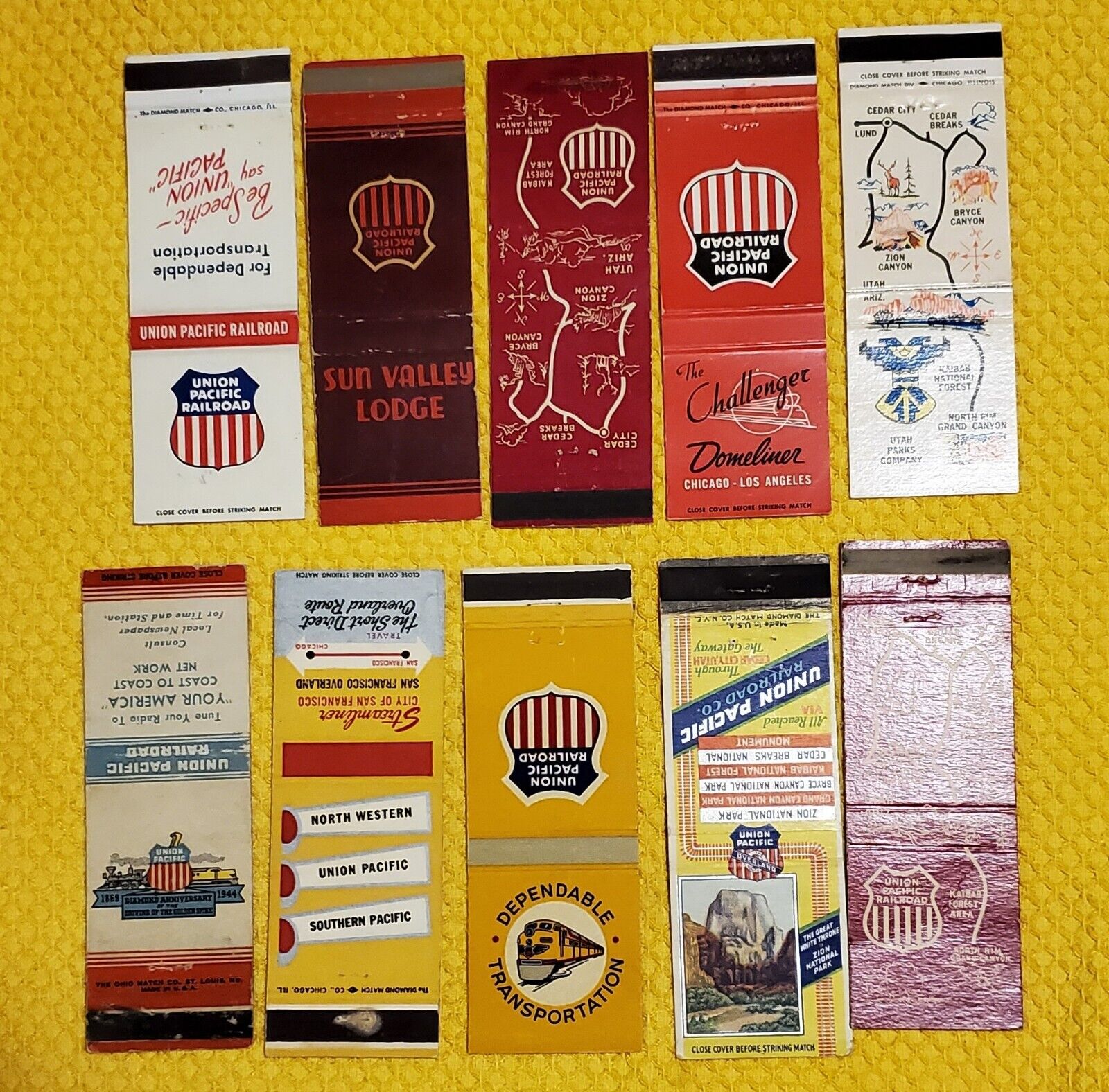 Union Pacific Railroad Matchbooks