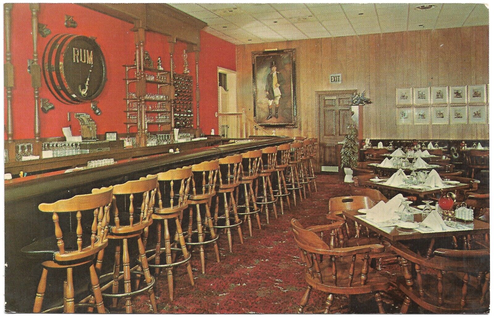 Somerville New Jersey NJ Somerville Inn Hotel Dining Room & Bar Vintage Postcard
