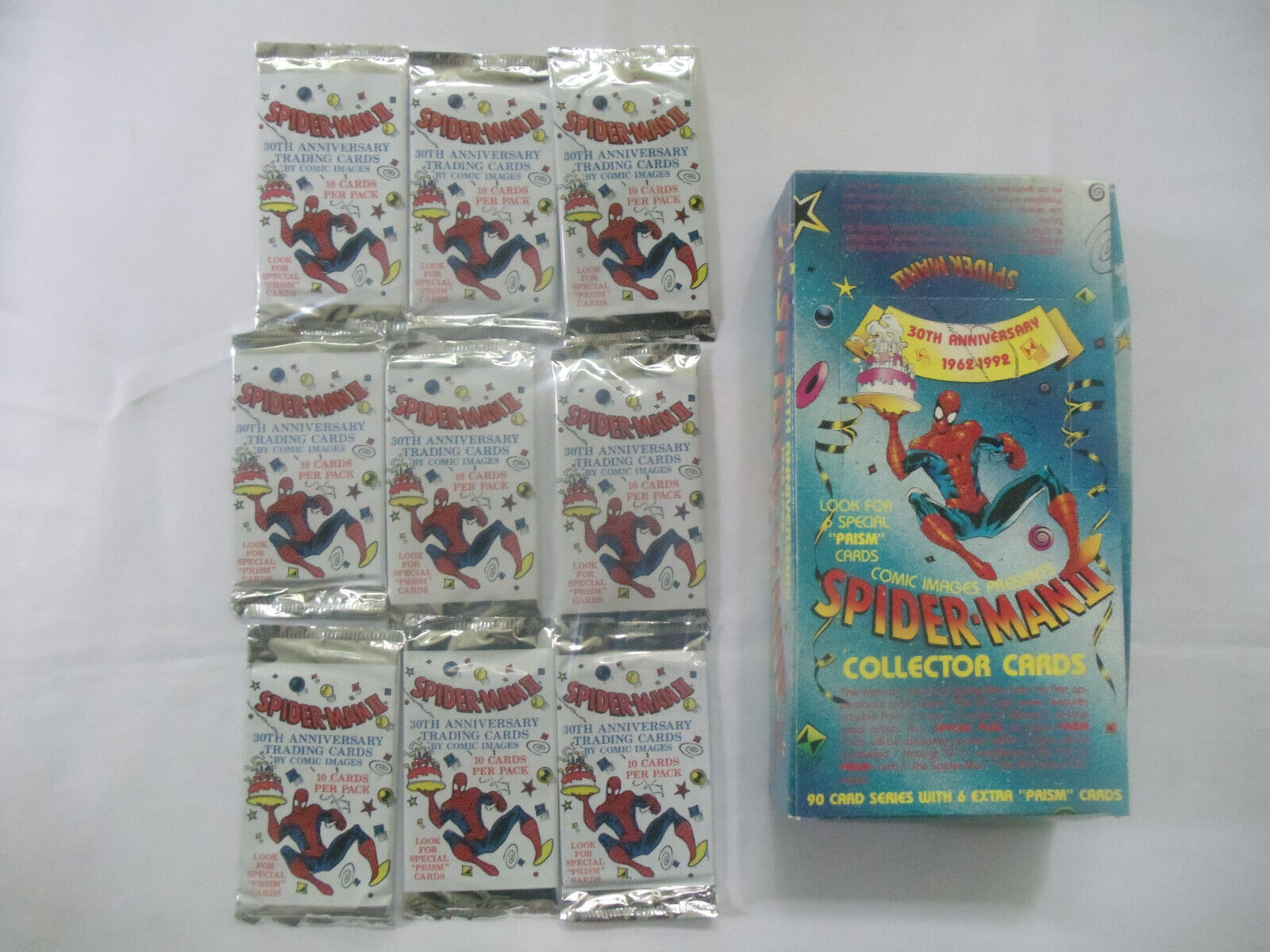 Lot 5 unopened packs Spider-Man II trading cards 1992 Marvel Comics Peter Parker