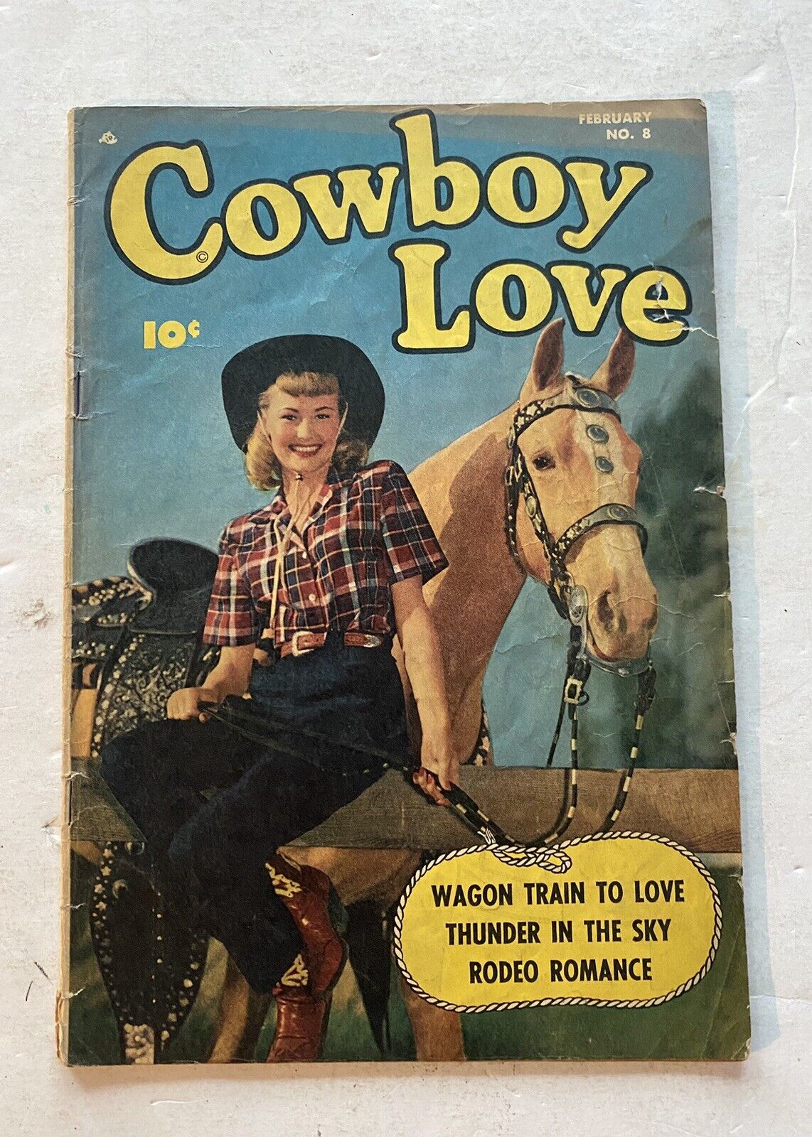 COWBOY LOVE #8 Fawcett 1950 “Rodeo Romance” Cool Western Love Stories 