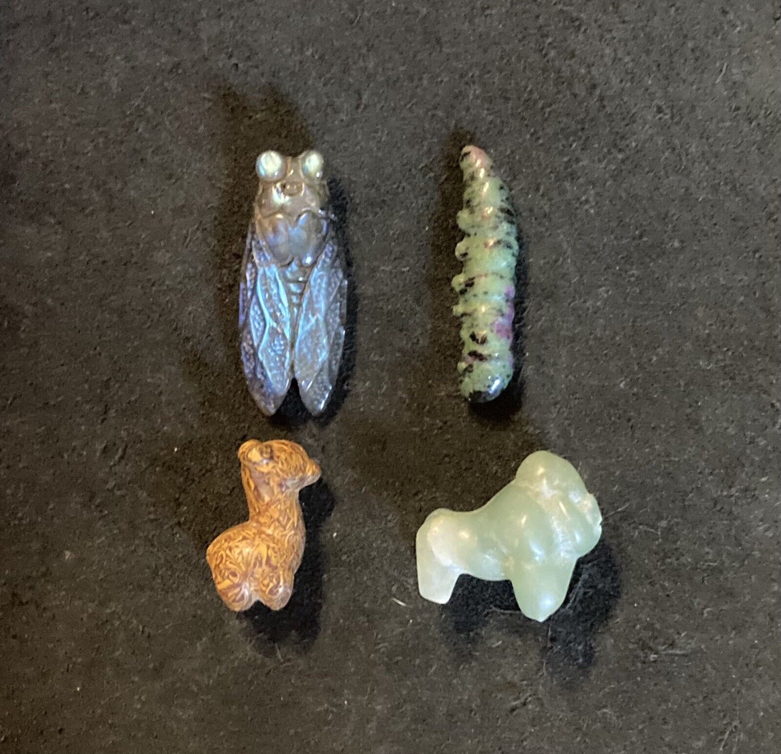 Small Lot Of 4 Mini Crystal Carvings