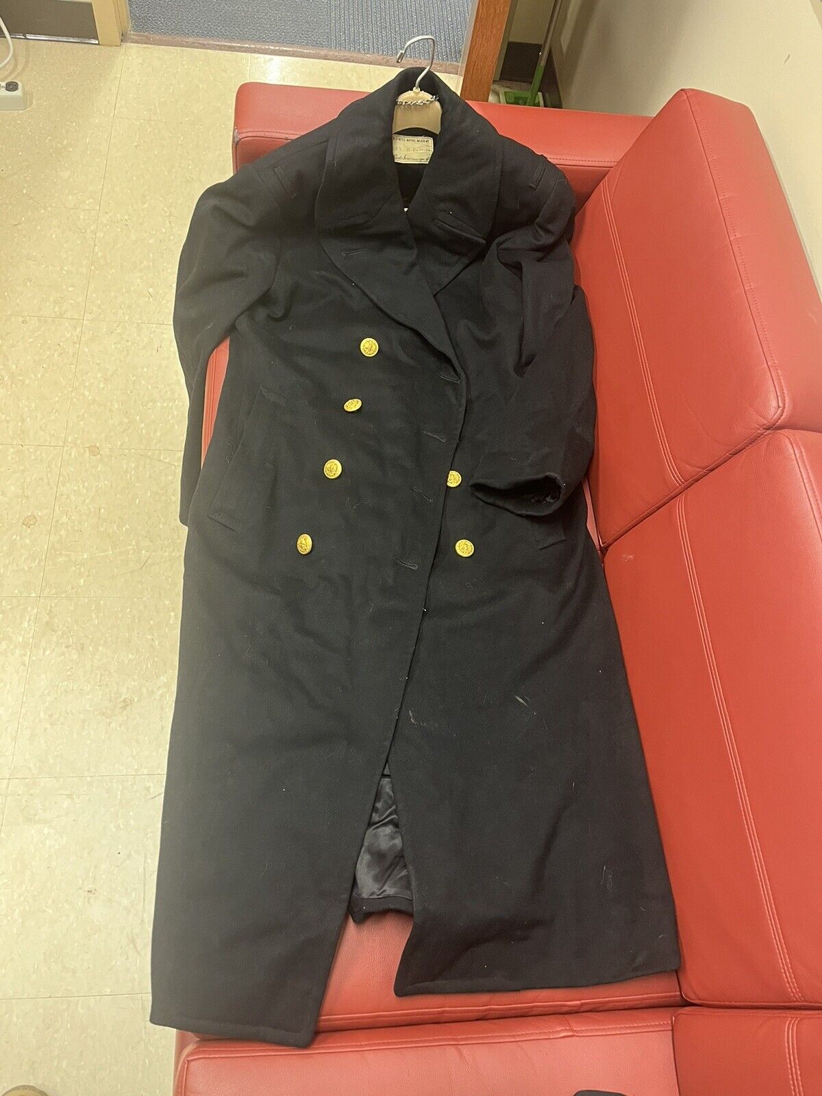 US Navy Officer Long Wool Bridge Dress Coat IN Very Good Condition