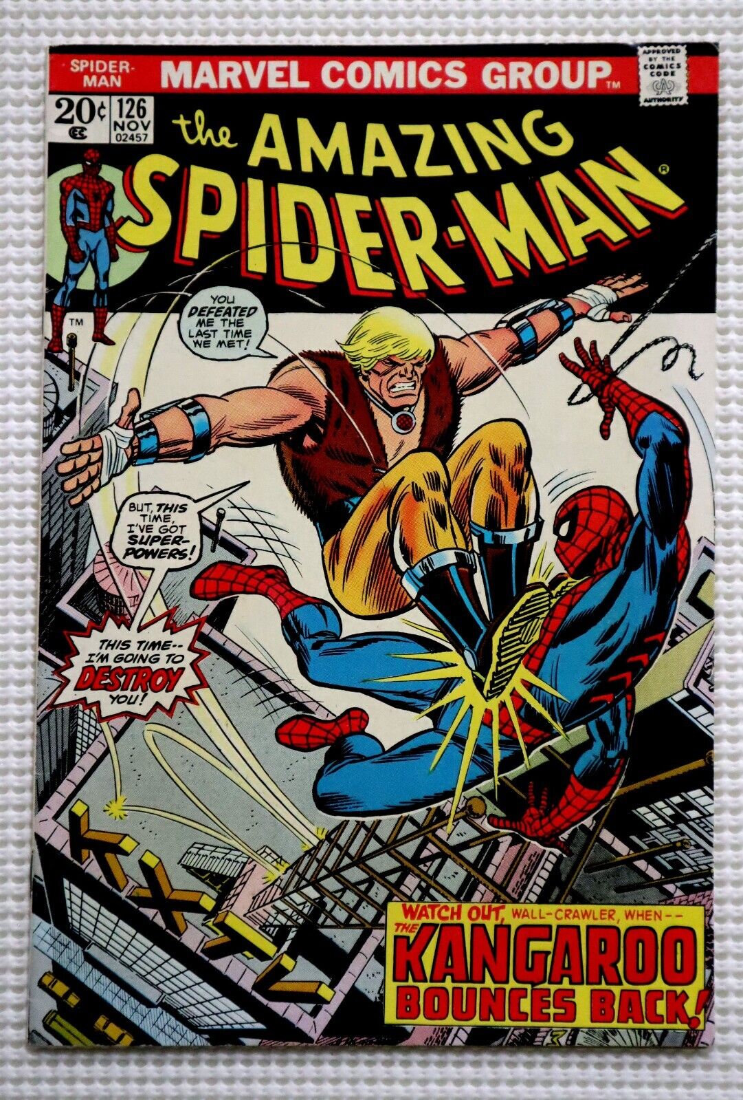 1973 Amazing Spider-Man 126 Marvel Comics 11/73, Bronze Age Kangaroo 20¢ cover