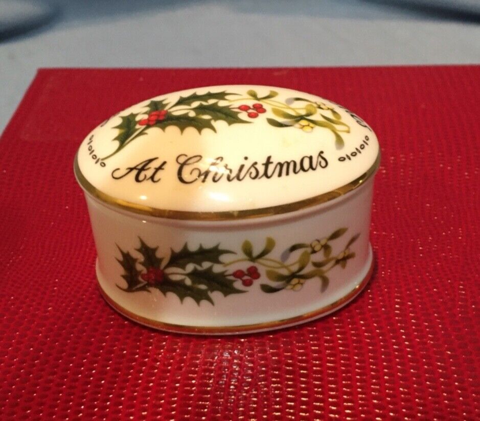 Coalport English Trinket Box-Christmas- Love & Best Wishes- Pristine Condition