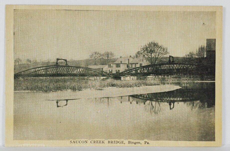 Bingen PA Saucon Creek Bridge Postcard R16
