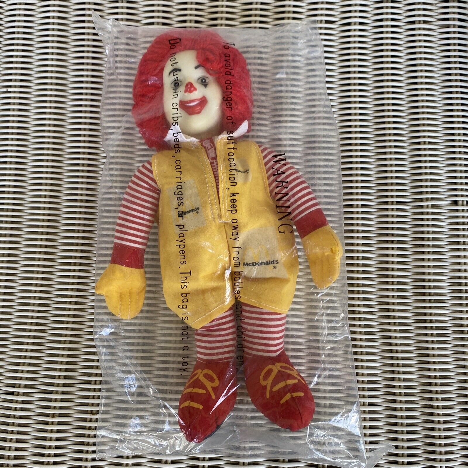 Vintage Sealed Ronald McDonald Plush Doll From The 80s - 