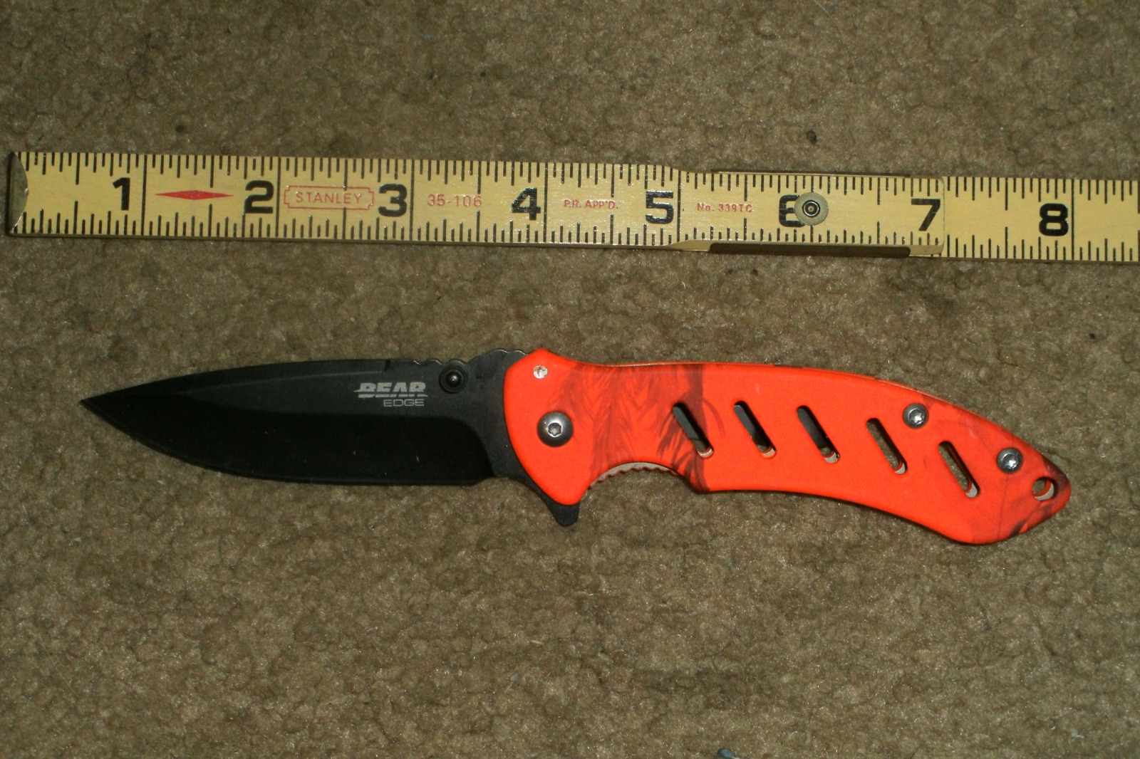 Bear Edge Orange  Pocket Knife . NEW