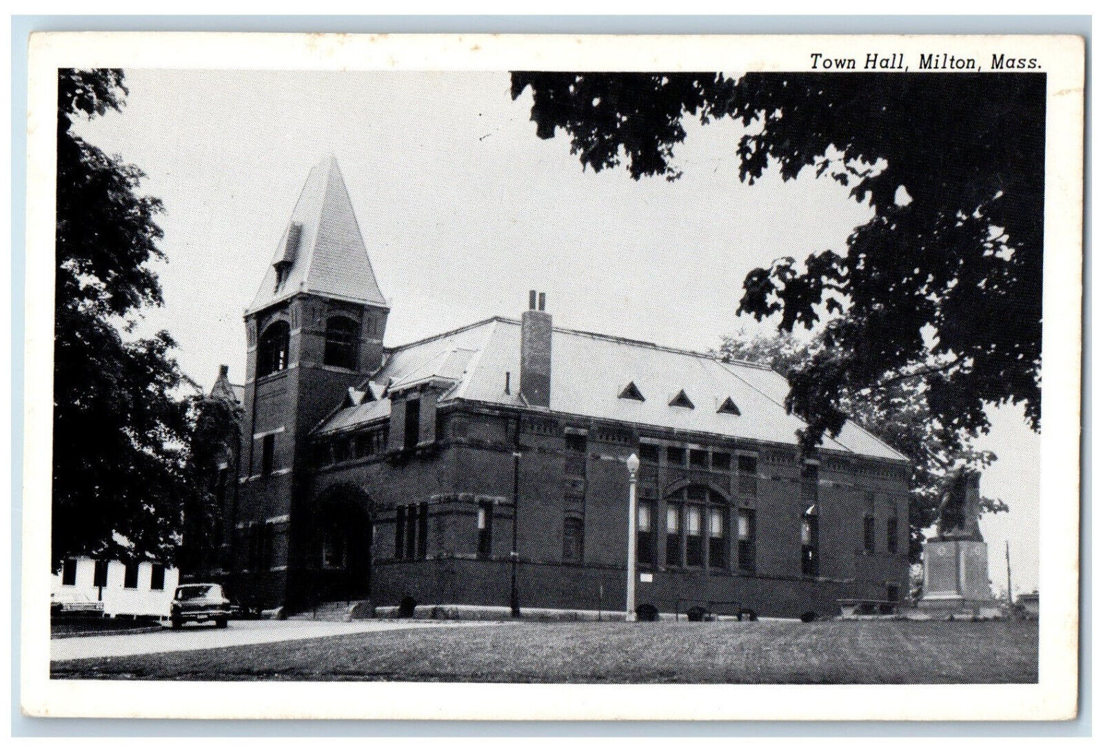 c1940\'s Side View of Town Hall Massachusetts MA Vintage Unposted Postcard