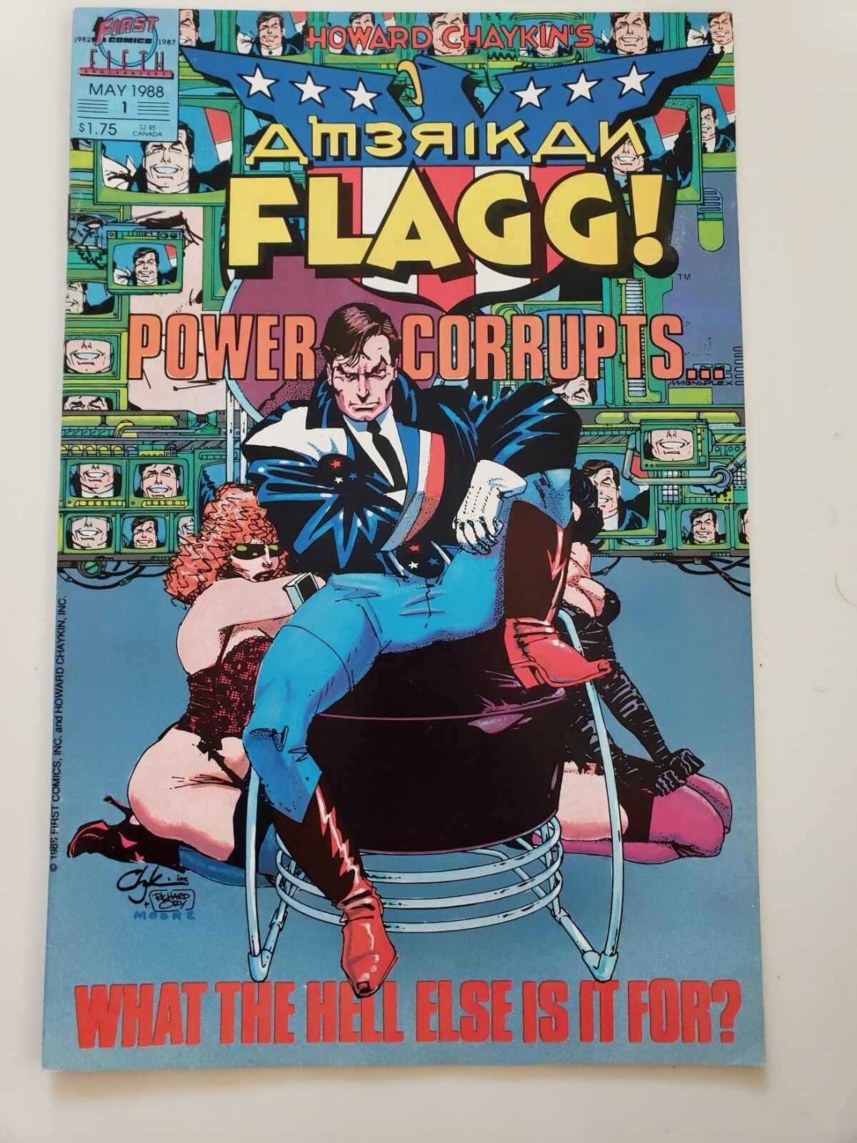 HOWARD CHAYKIN\'S AMERIKAN FLAGG Vol 2 #1 (1988) FIRST COMICS NEW SHOW COMING