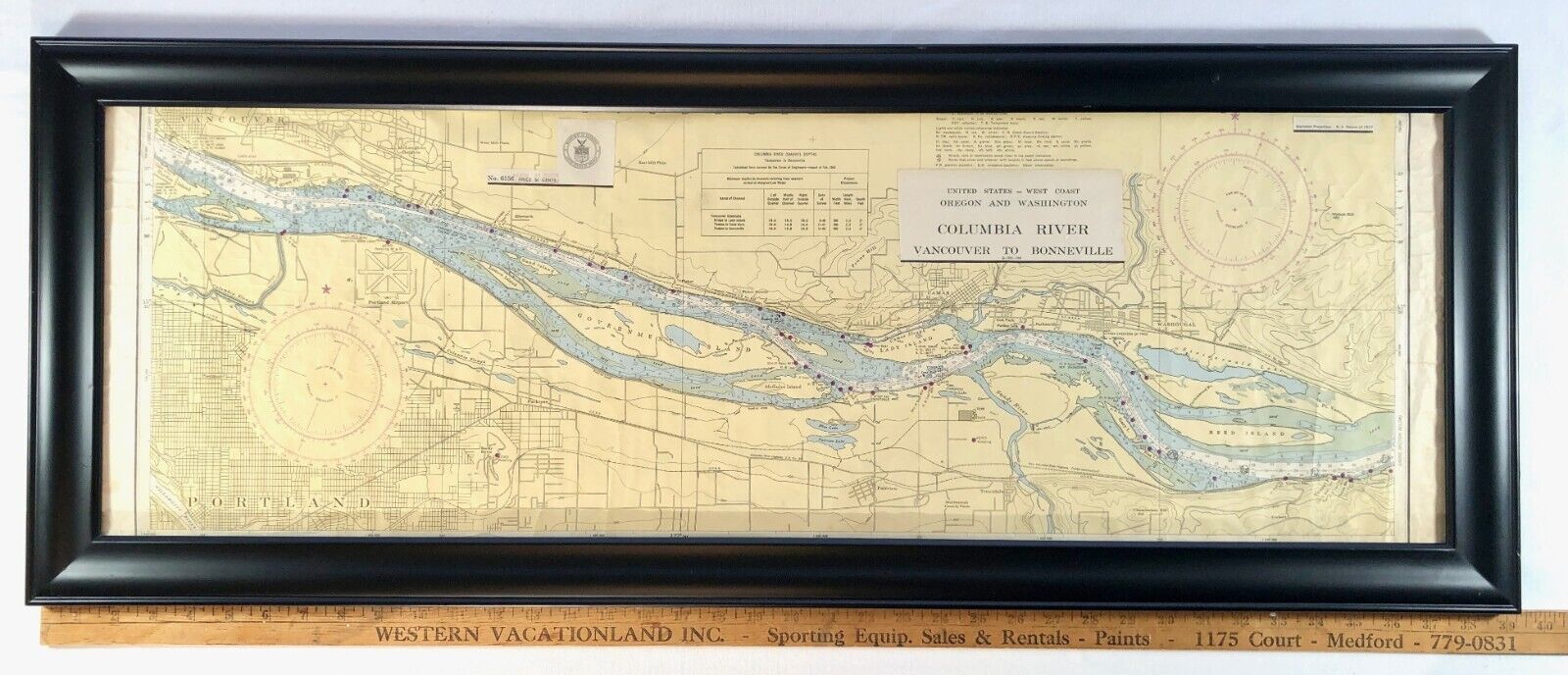 VTG Map Oregon Washington Columbia River Vancouver - Bonneville US Commerce Dept