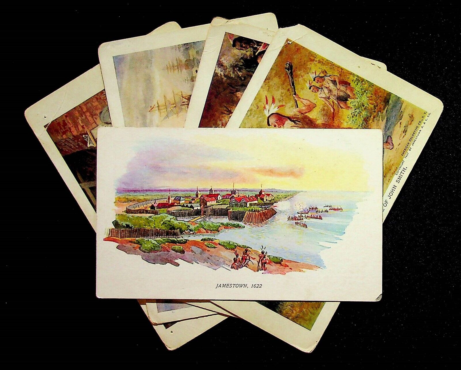 Jamestown Exposition 1607-1907 Souvenir Postcard Lot Of 5 Religious John Smith