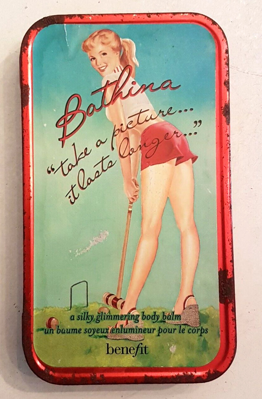 Benefit’s Bathina Body Balm TIN Take a Picture it Lasts Longer USED Rust Marks