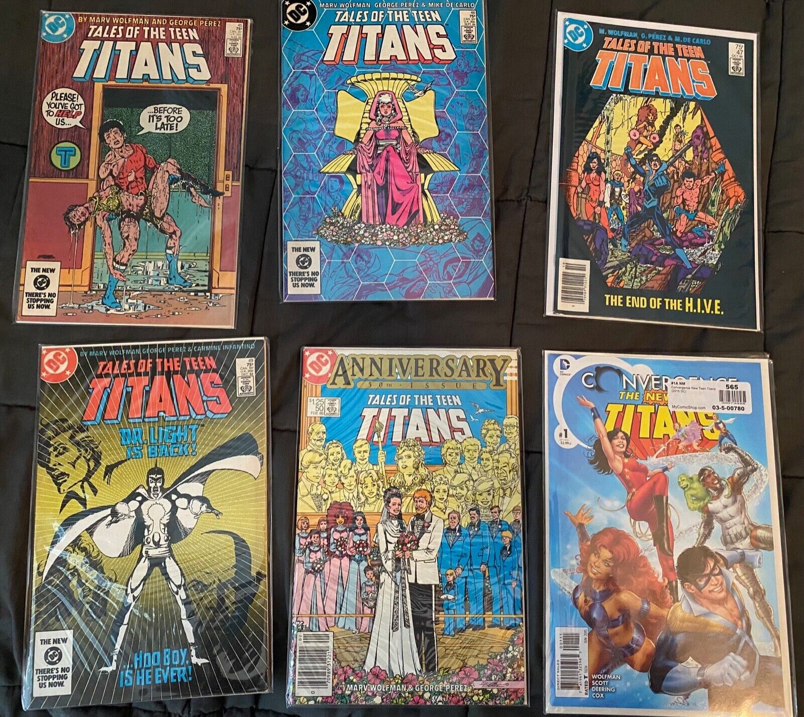 DC Comics lot Tales of the New Teen Titans 45 46 47 49 50 + Convergence 1 (2015)