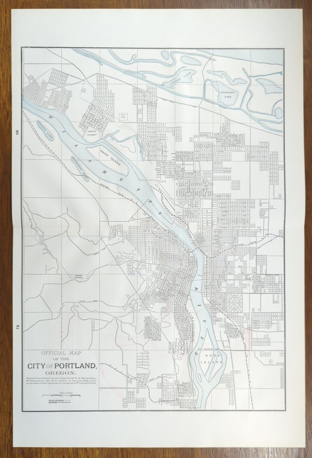 Vintage 1893 PORTLAND OREGON Map 14\