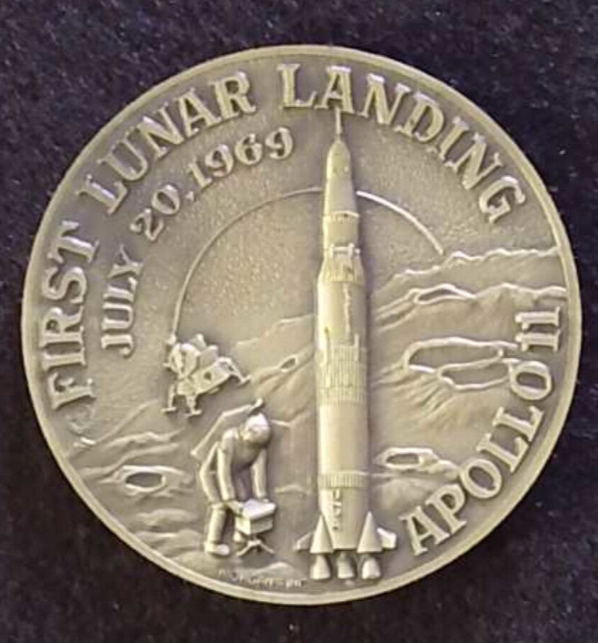 NASA Saturn Apollo 11 Moon July 20, 1969 Morgan\'s John Roberts LARGE Heavy Medal