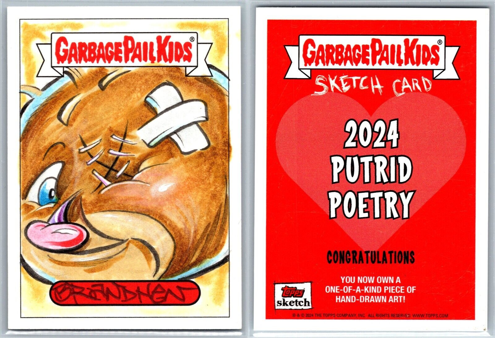 Garbage Pail Kids GPK 2024 Sketch Art Putrid Poetry Brandhen Snyder MINT 1/1