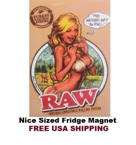 782 - Marijuana Vintage Raw Rolling Papers Meme Fridge Refrigerator Magnet