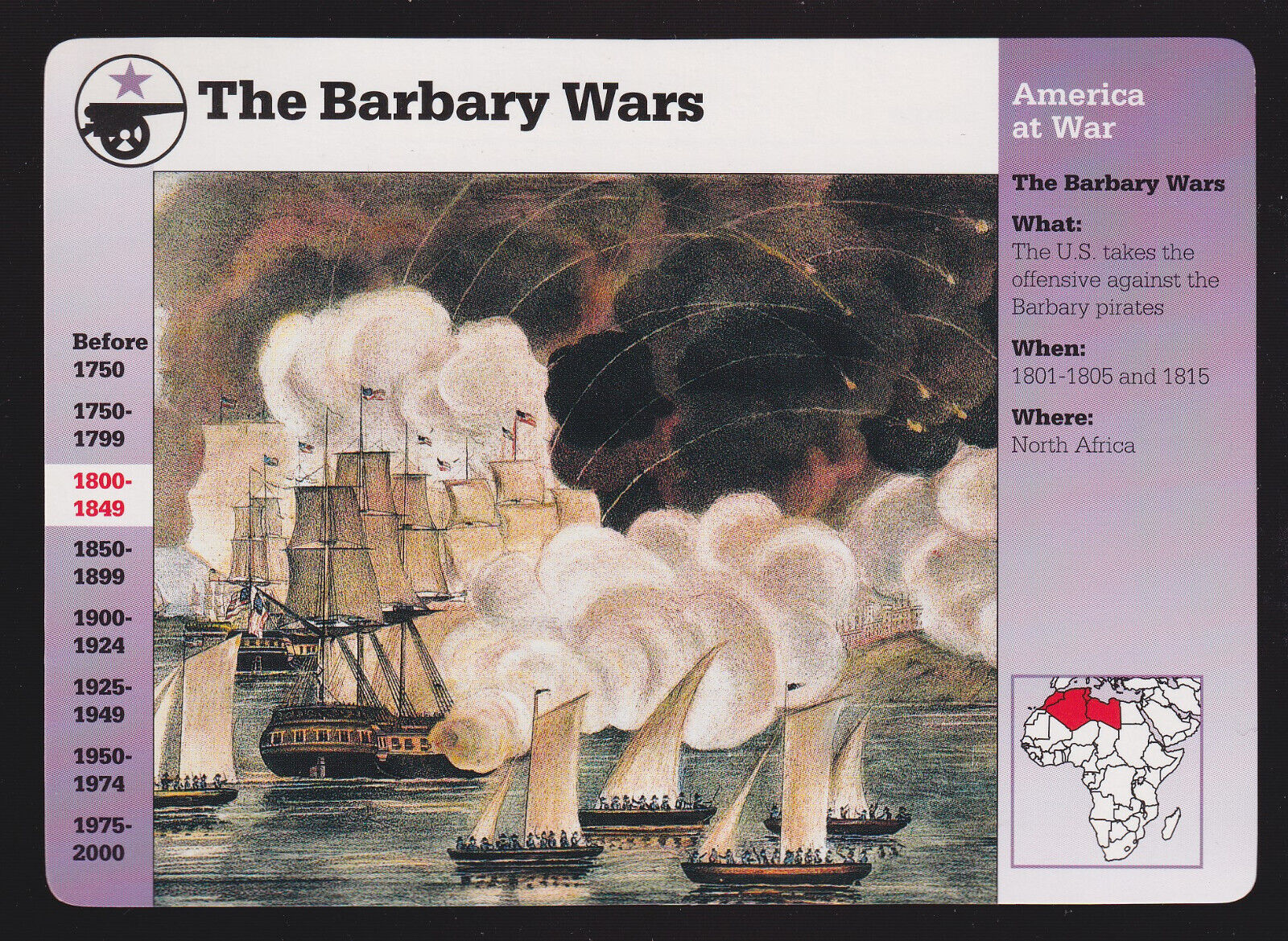 THE BARBARY WARS 1801-1805 Tripoli 1995 GROLIER STORY OF AMERICA CARD #27-12