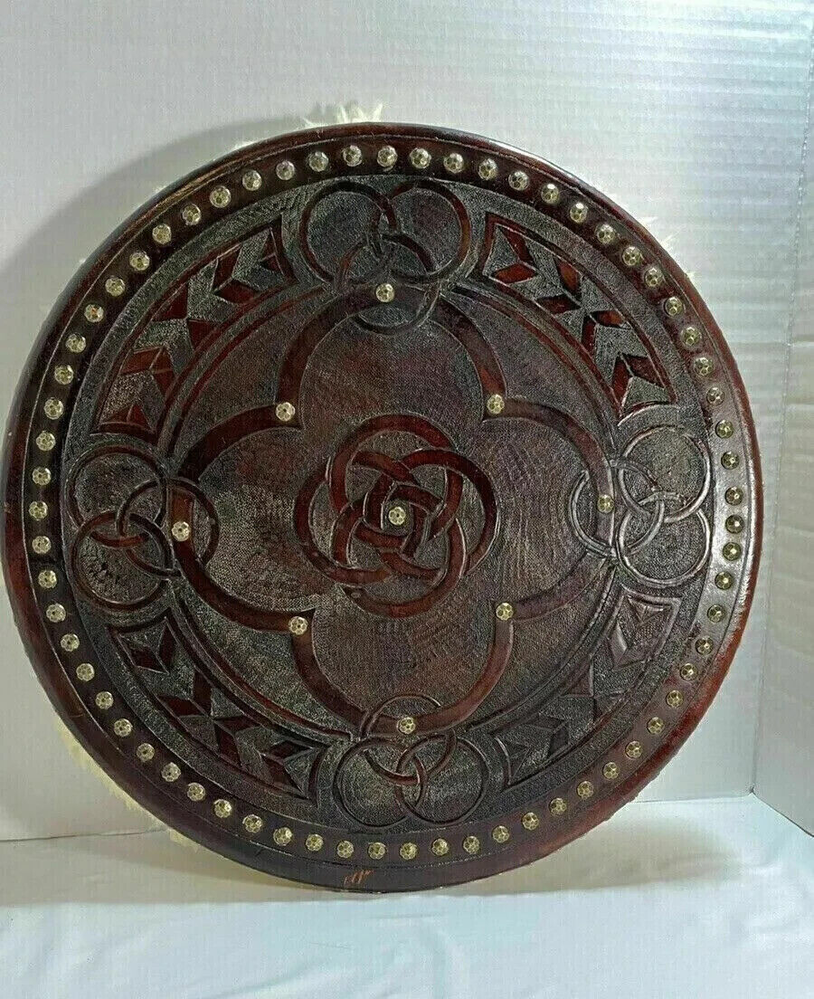 Medieval wooden Viking Celtic Scottish Targe Round Shield Larp Christmas gift.
