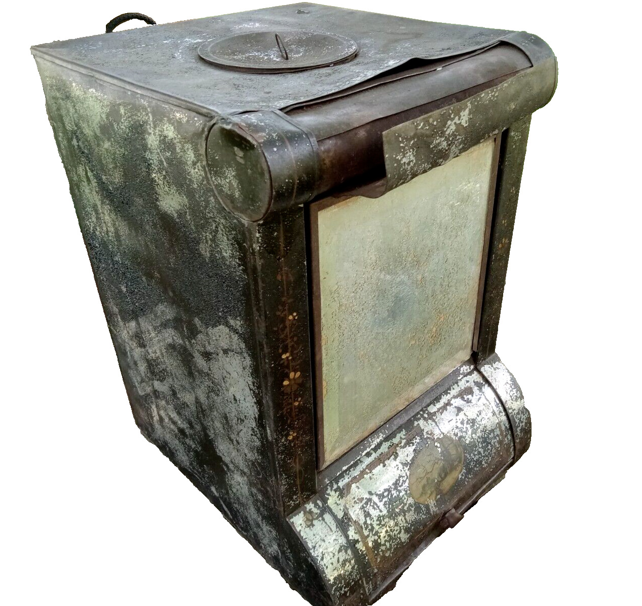Original 1800's Toleware General Store Counter Top Tea Coffee Spice Tin Box Bin