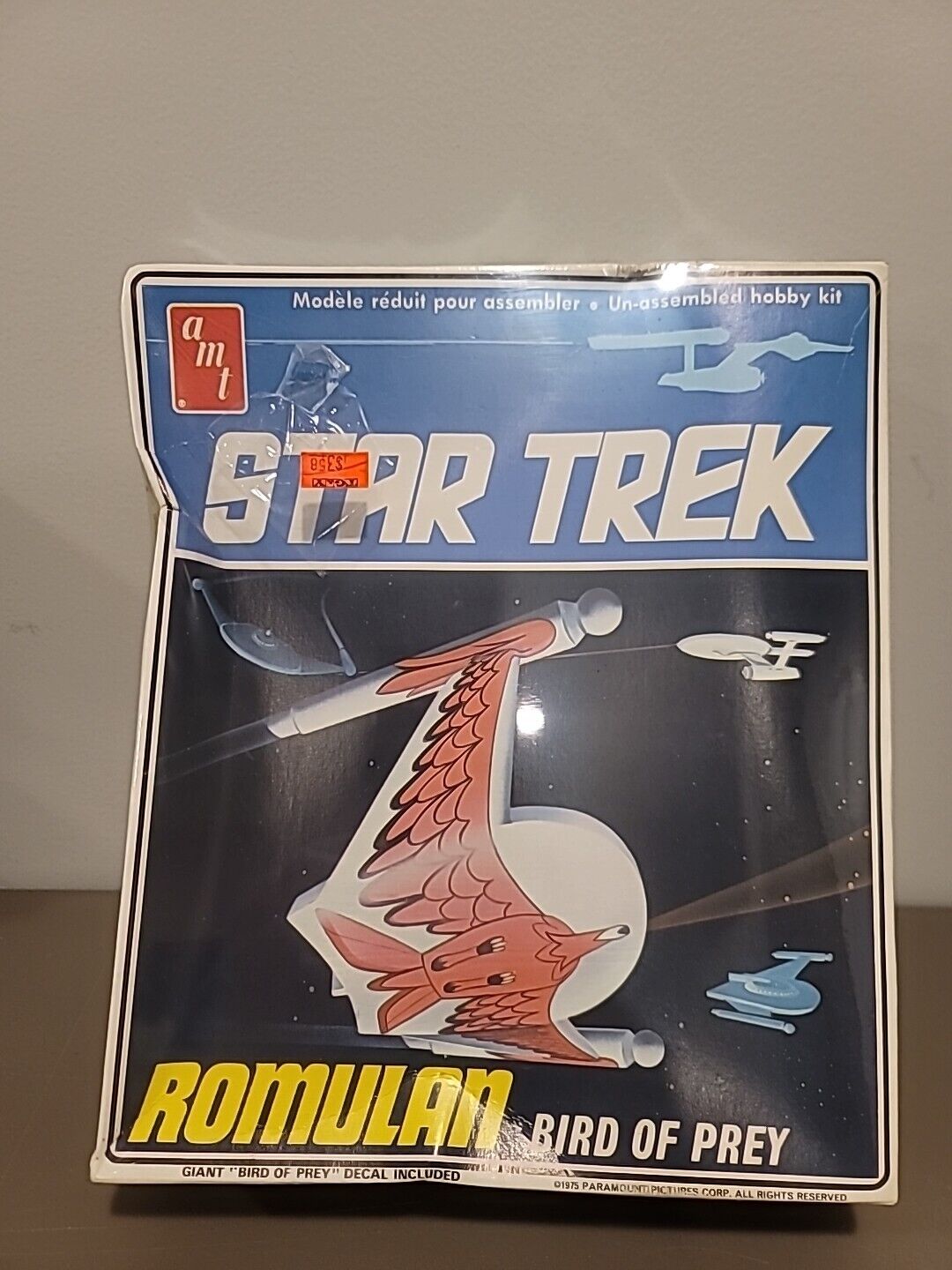 Star Trek Romulan Bird Of Prey Space Ship 1975 Plastic Model Kit S957 New Sealed