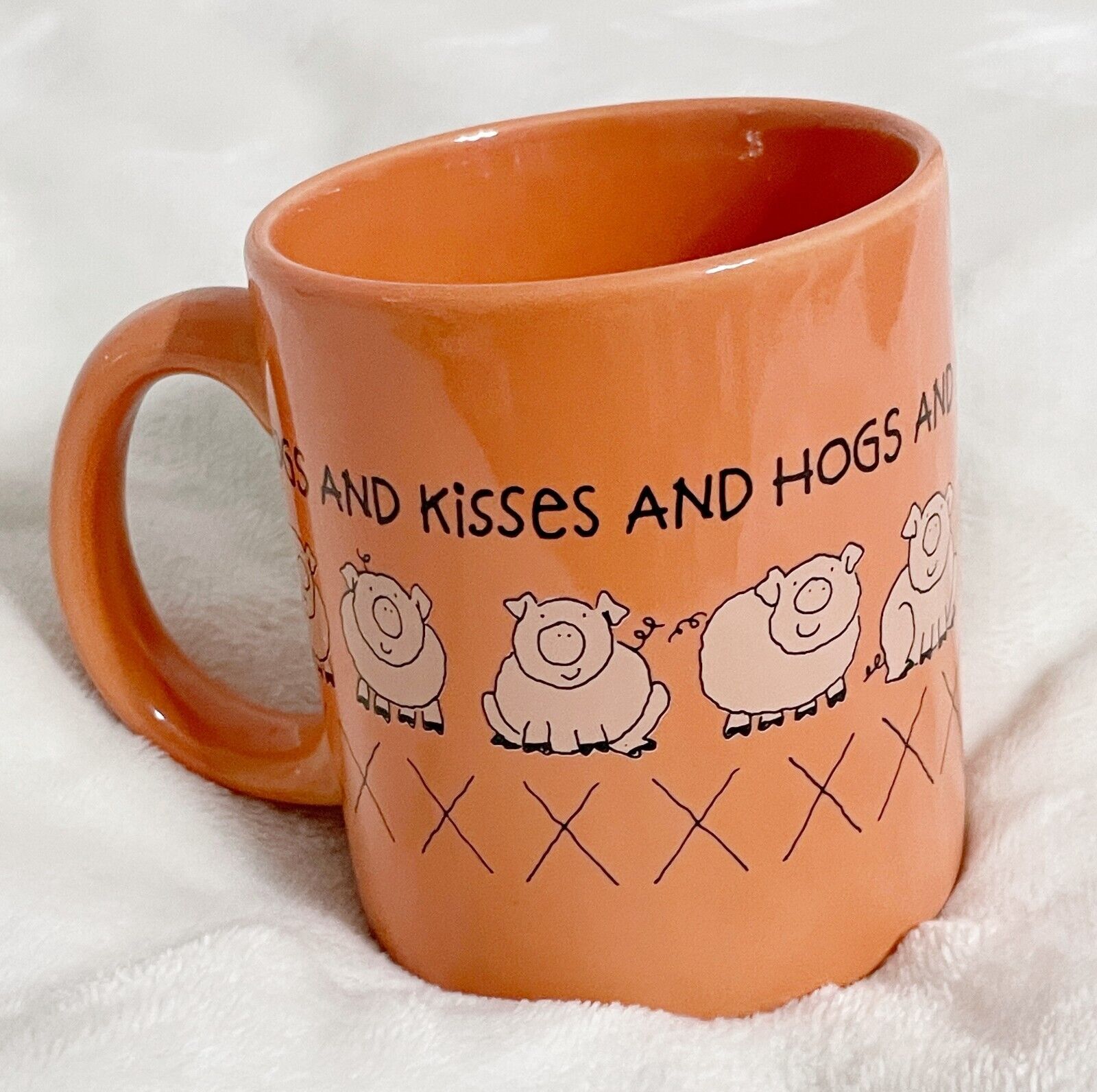 American Greetings, Vintage Sandra Boynton Hogs and Kisses Ceramic Graphic Mug