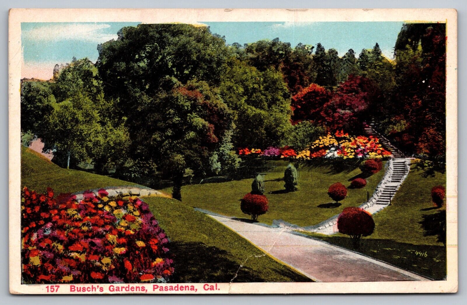 Busch's Gardens (157) Pasadena California — Antique Postcard c. 1915