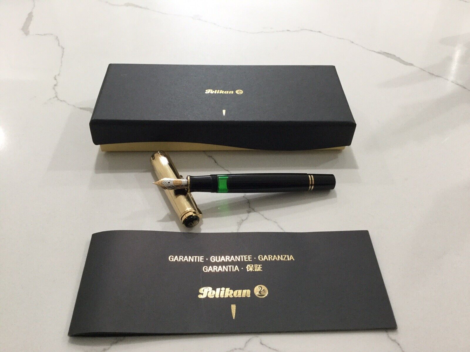 New RARE Pelikan M850 Gold Vermeil Cap Fountain Pen - Extra Fine(EF) PF 18C nib