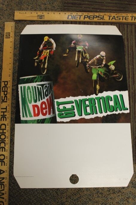 1990s Moutain Dew Get Vertical Poster Store Display Advertisement 18 X 27\
