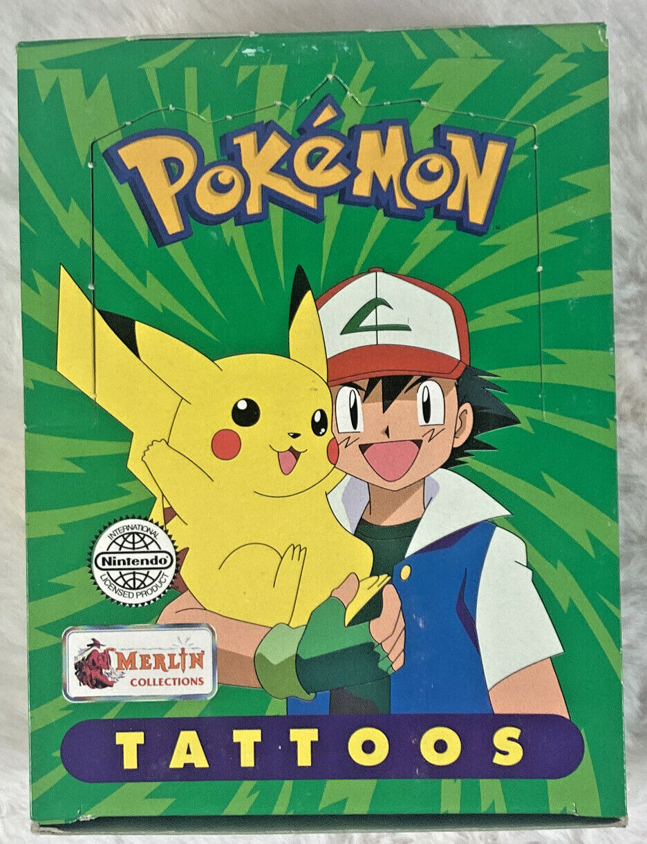 1999 Pokémon Tattoos Topps/Nintendo New Box 50 Sealed Packs Charizard Pikachu