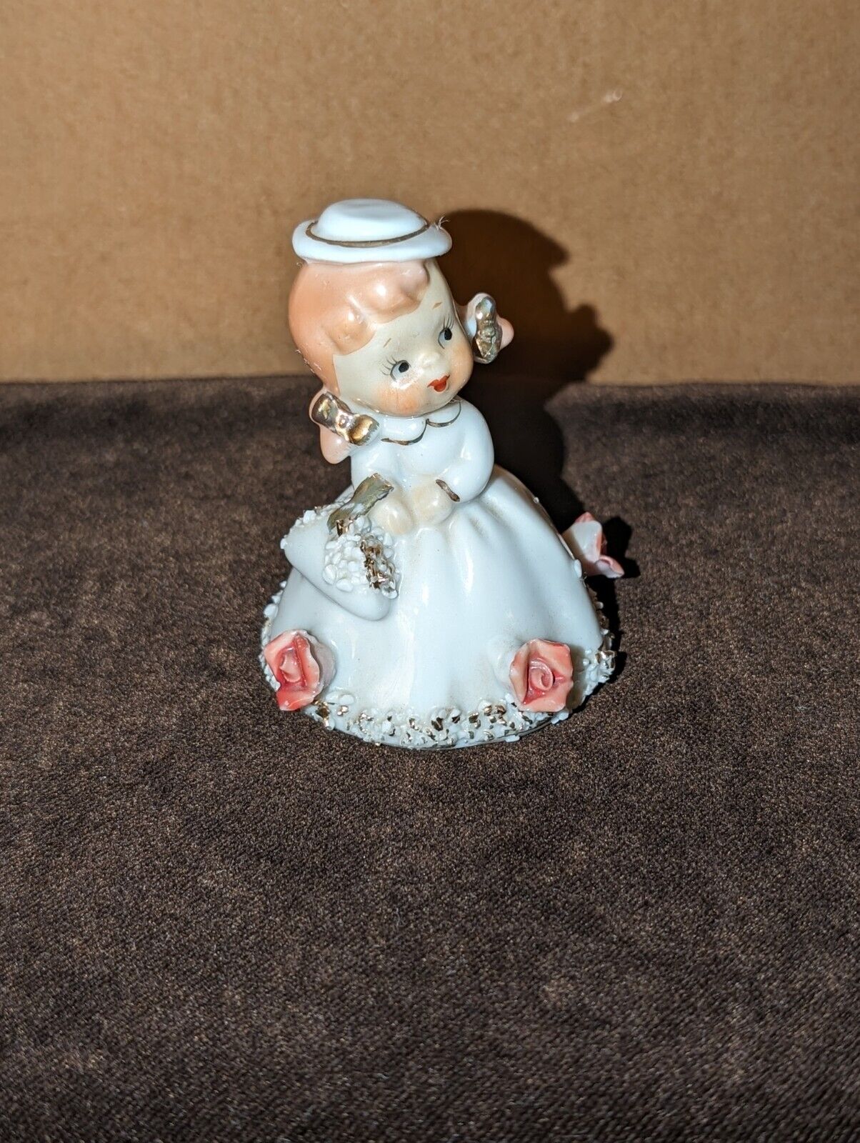 Vintage Lefton Girl Bell Figurine RARE