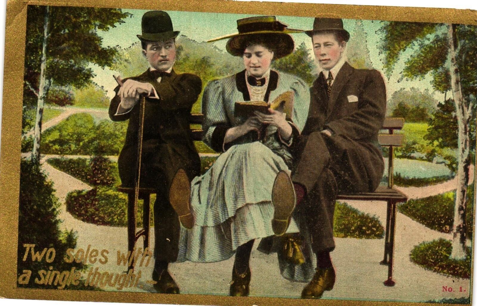 Vintage Postcard- Life, Two sales with a single thought Posted 1910