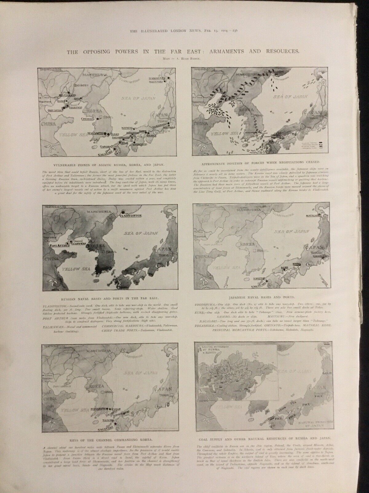 Korea 1904 Russo Japanese War Maps