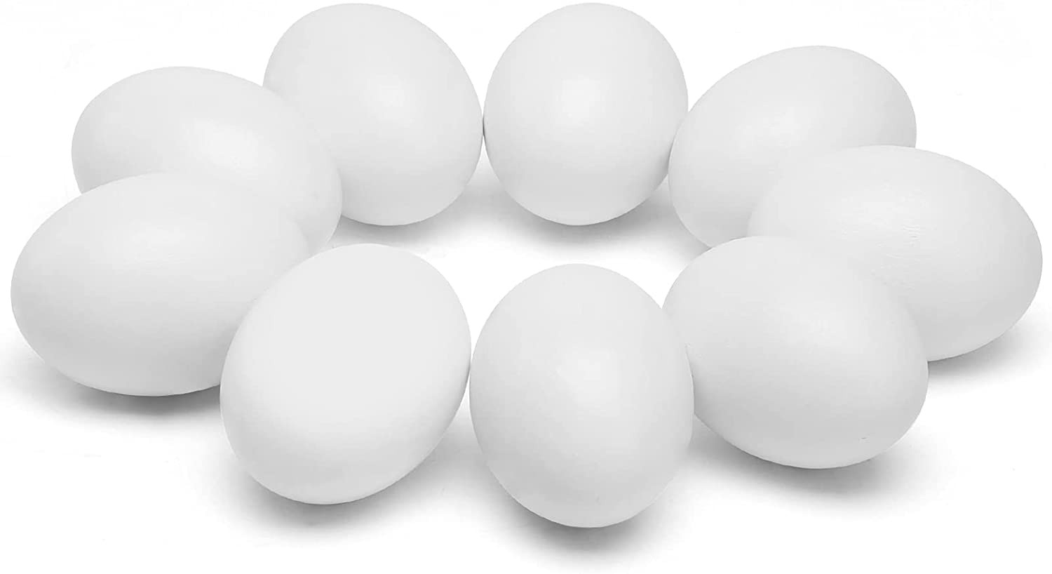 Set of 9 White Wooden Easter Eggs - High-Quality and Lifelike Decorative Wood Eg