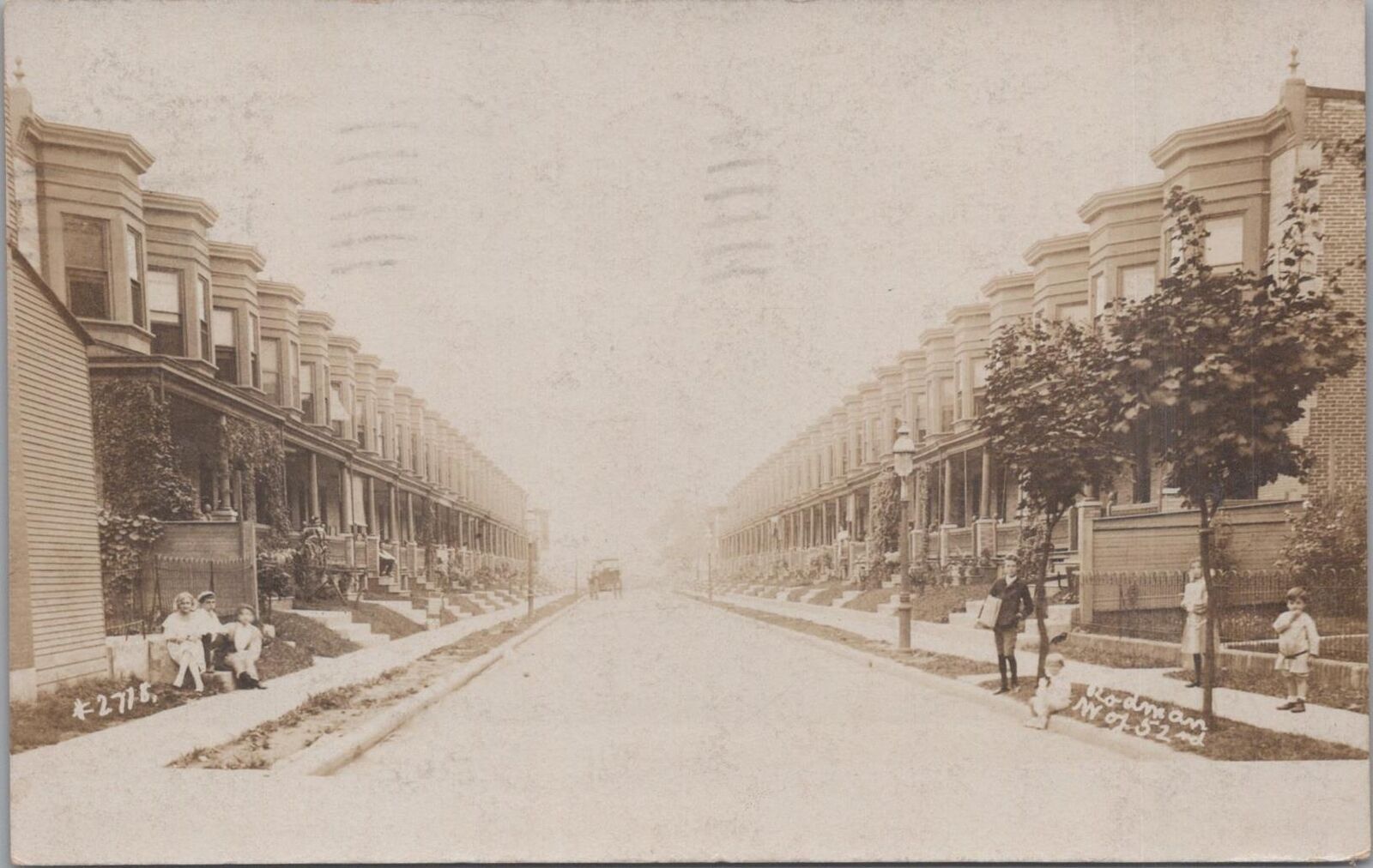 RPPC Postcard Philadelphia PA Rodman St West of 52nd 1907
