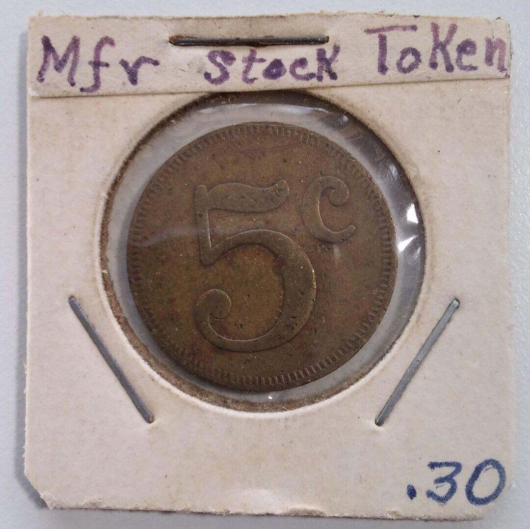 Token Vintage Early 1900s Manufacturer Stock 5¢ Lucky Coin 