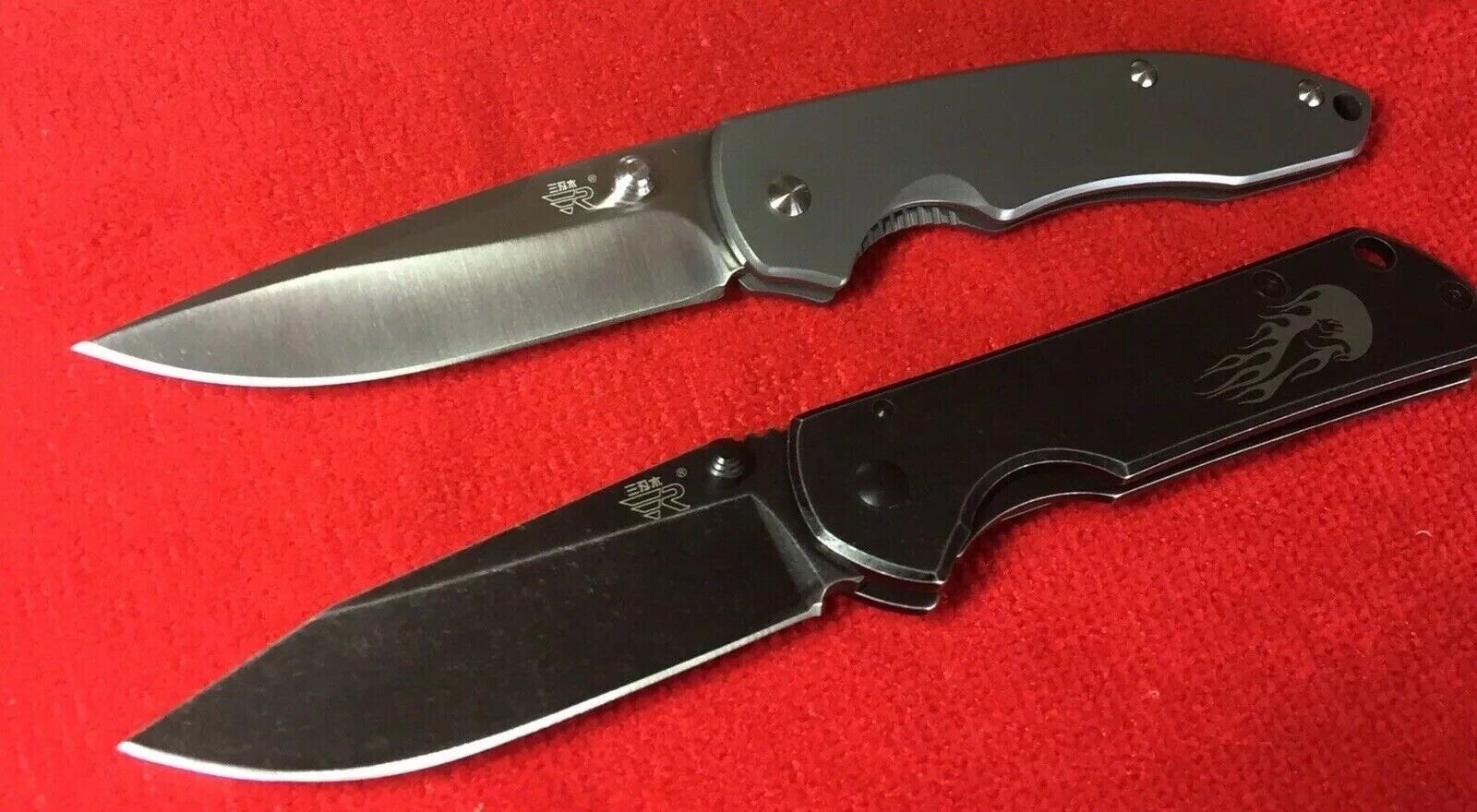Lot Of Two Sanrenmu Folded Knives Models 7010LUY-SHF & 7073LUC-SK New