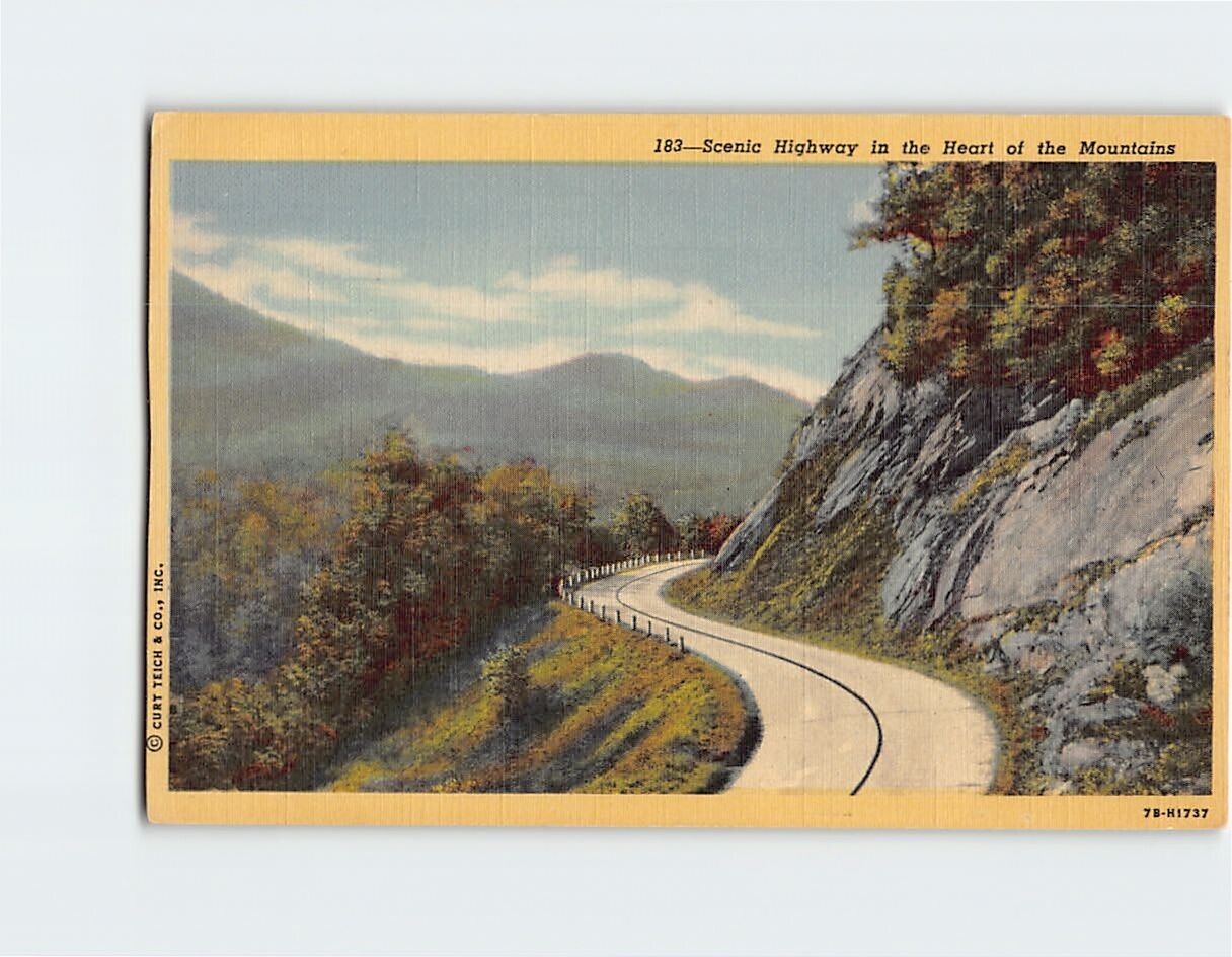 Postcard Scenic Highway in the Heart of the Mountains