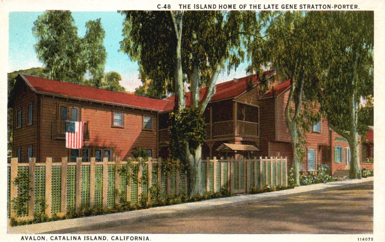 Postcard CA Santa Catalina Island Gene Stratton Porter Home Vintage PC e4828