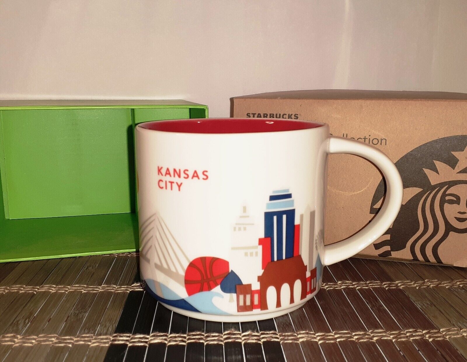 Starbucks Rare KANSAS CITY Coffee Mug YOU ARE HERE Collection 14oz. NIB Red