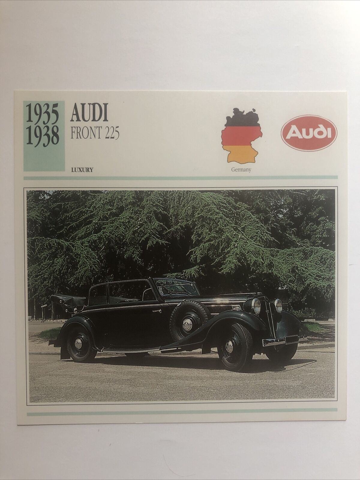 Classic Car Collectors Club Card Audi Front 225