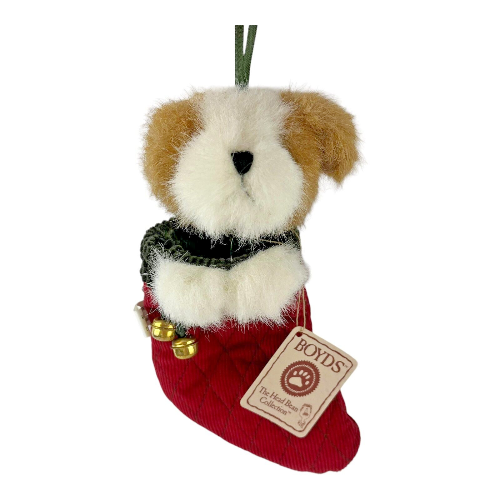 Boyds Bears Puppy Dog Stocking Christmas Ornament 6.5 Inch