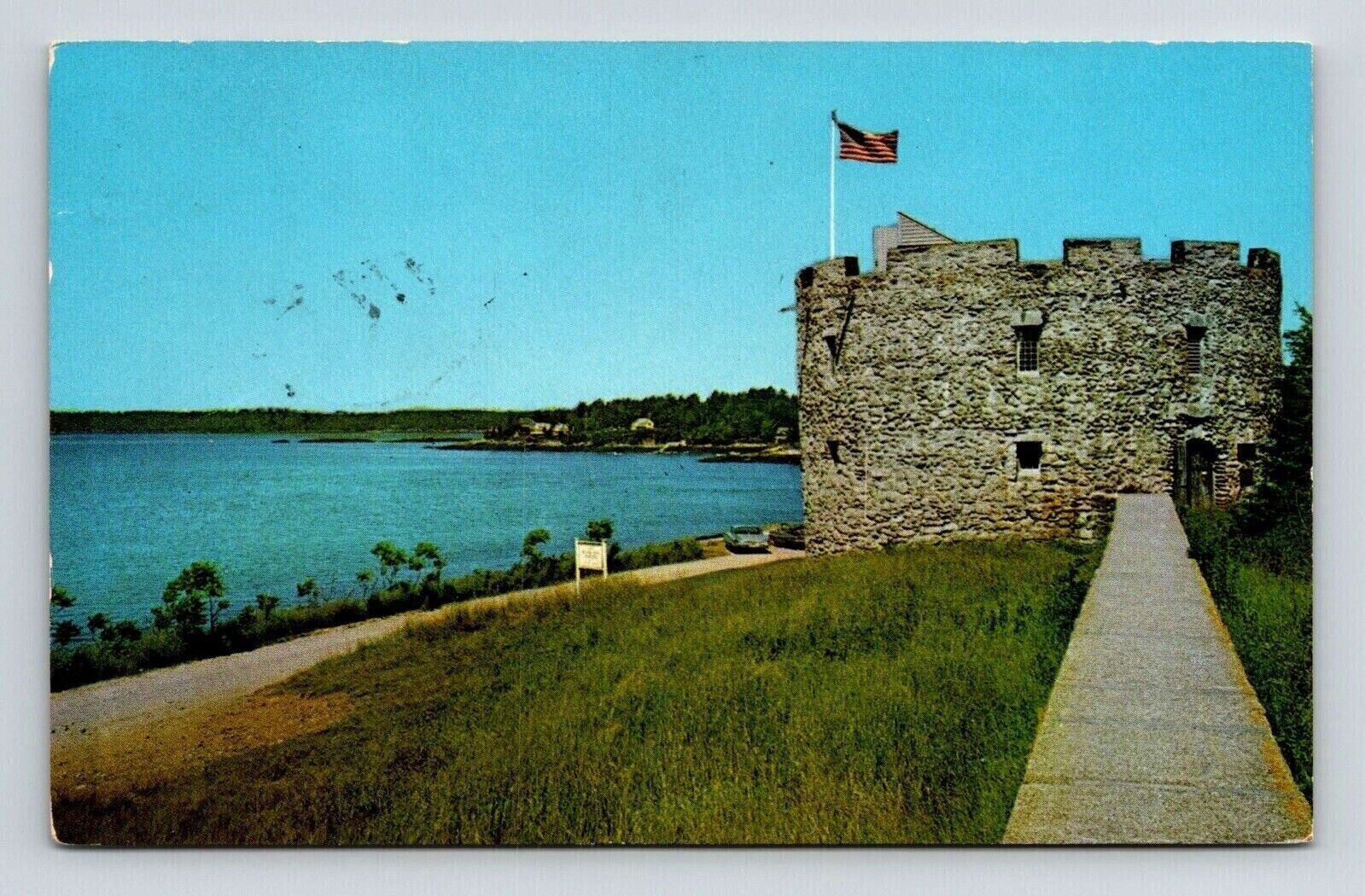 Fort William Henry Pemaquid Beach Maine Postcard PM Waldoboro ME Cancel WOB Note