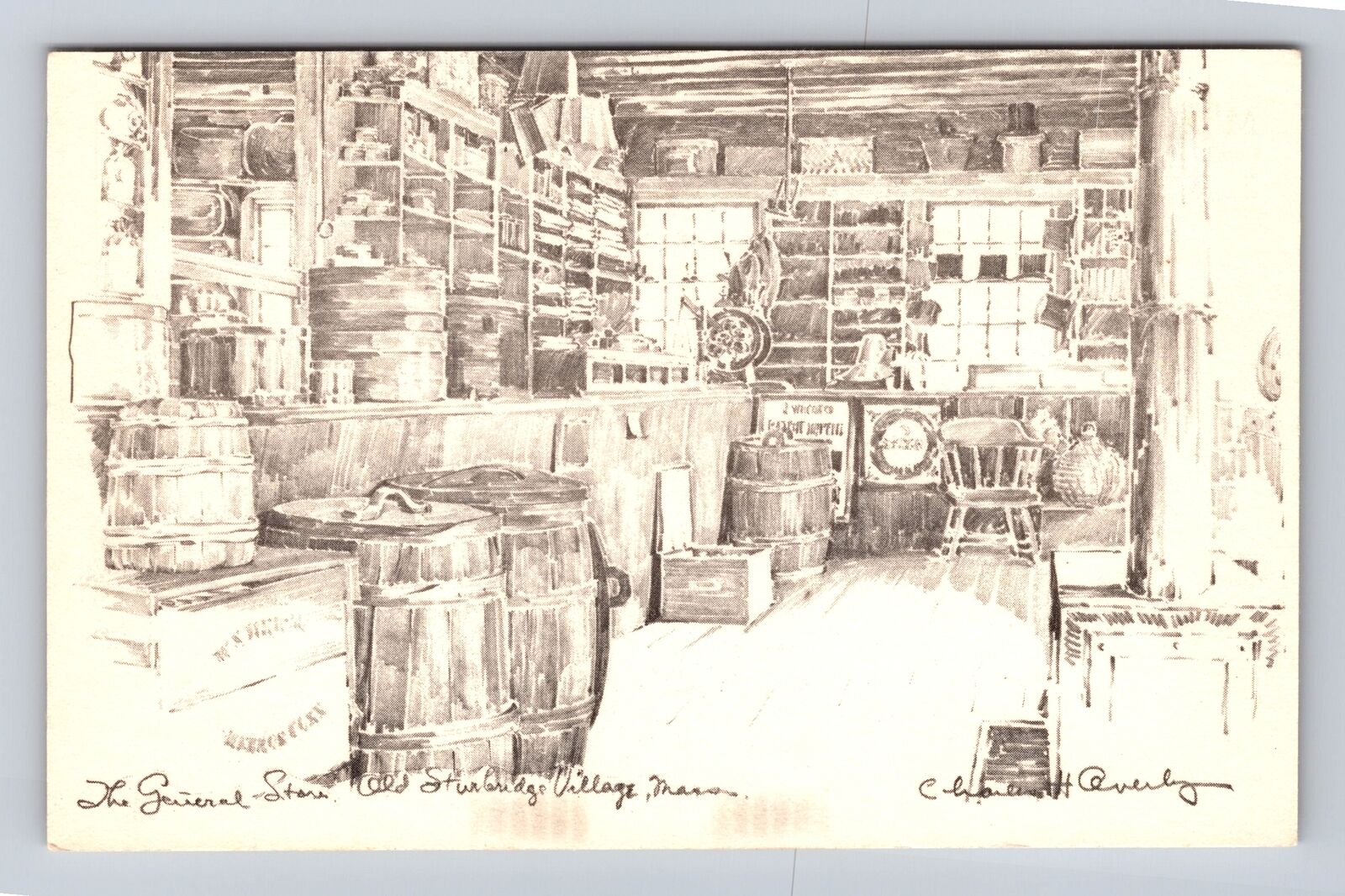 Sturbridge MA-Massachusetts, Miner Grants General Store, Vintage Postcard