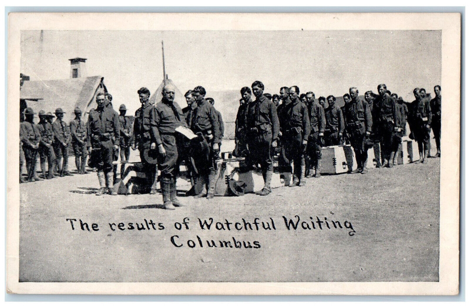 The Results Of Watchful Waiting Columbus Military Soldiers Scene Postcard