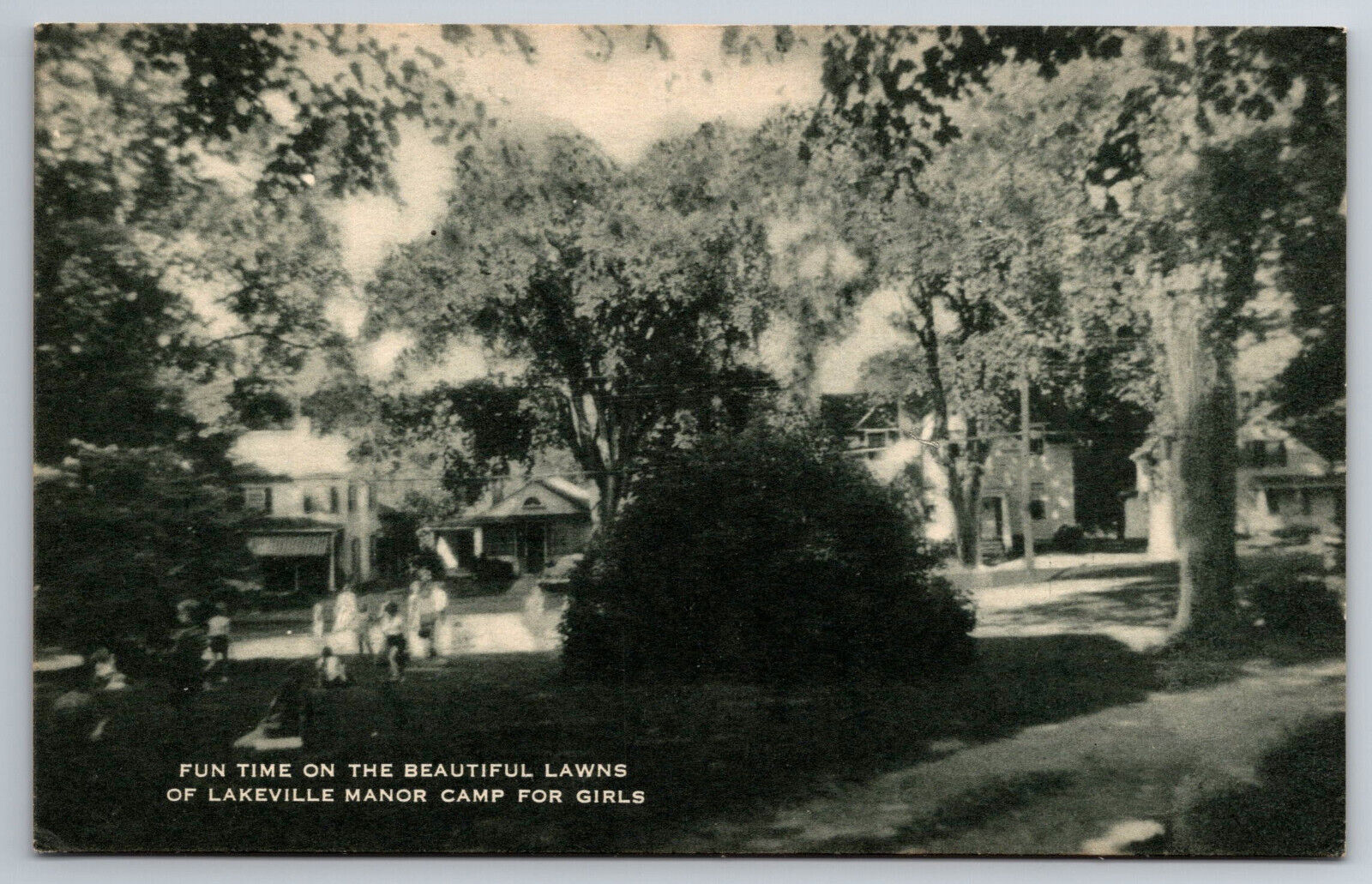 Vintage Postcard CT Lakeville Manor Camp for Girls Lake Wonoscopomuc Campus ~786