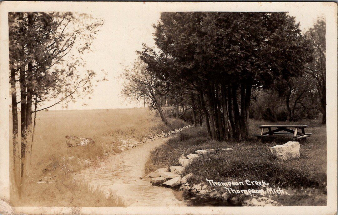 Thompson Creek, THOMPSON, Michigan Real Photo Postcard