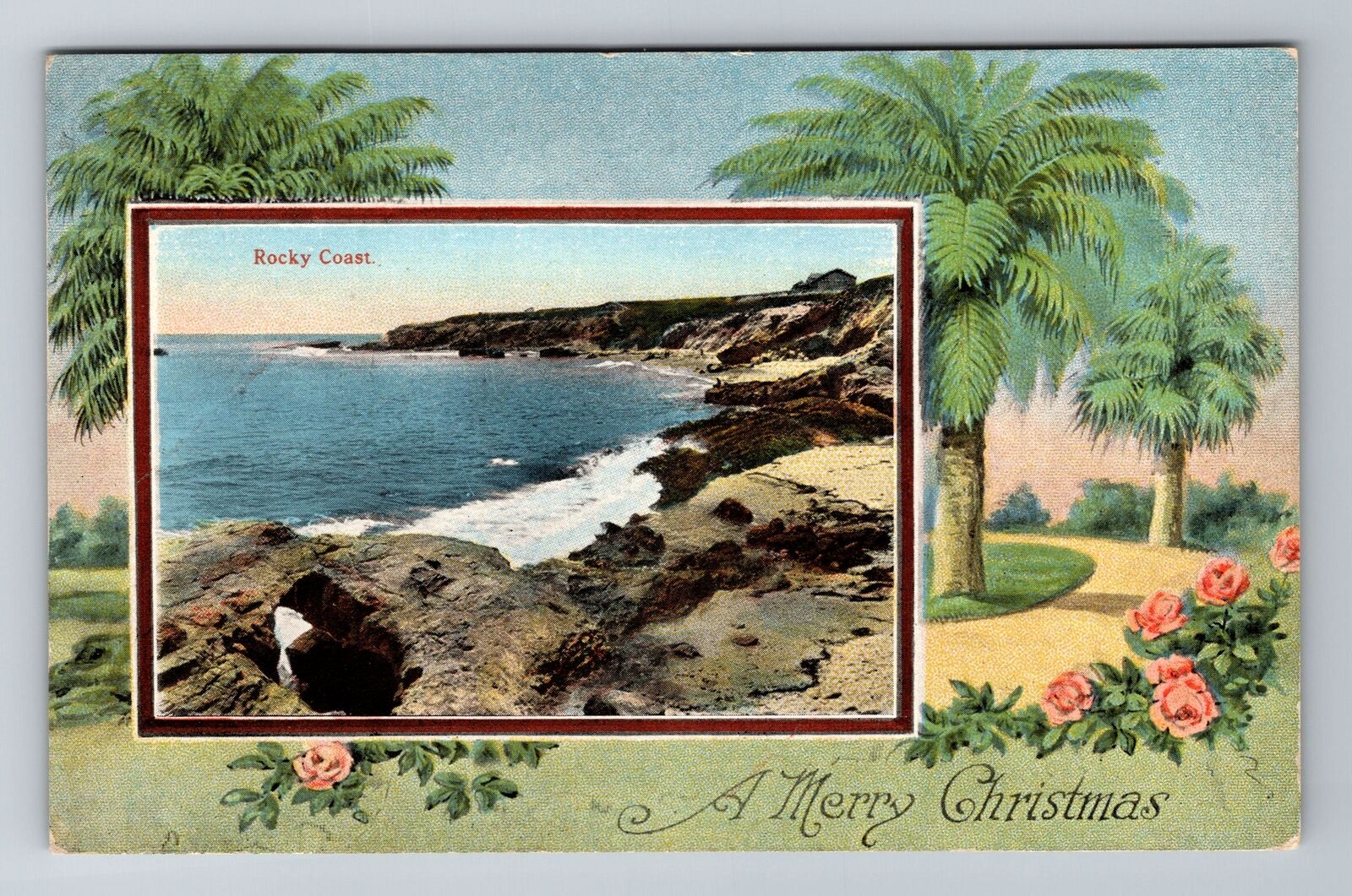 CA-California, Rocky Coast, Antique, Vintage Souvenir Postcard