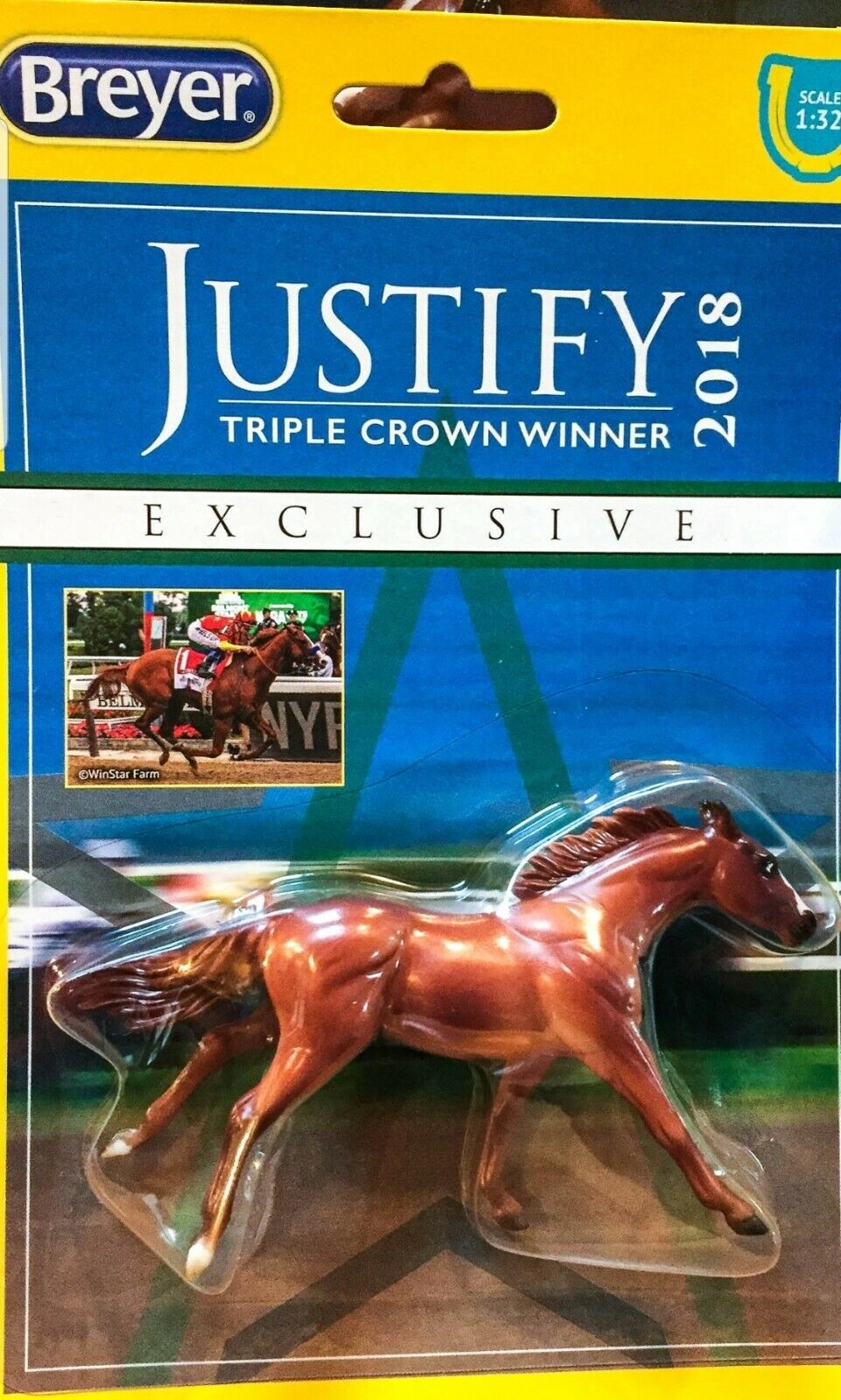 THOROUGHBRED ~ JUSTIFY 1:32 ~ UNDEFEATED TRIPLE CROWN CHAMPION 9032 NEW BREYER